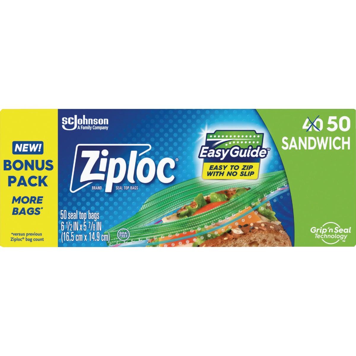 Ziploc Sandwich Food Storage Bag (50-Count)