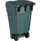United Solutions 50 Gal. Green Plastic Wheeled Outdoor Trash Can with Lid Image 6