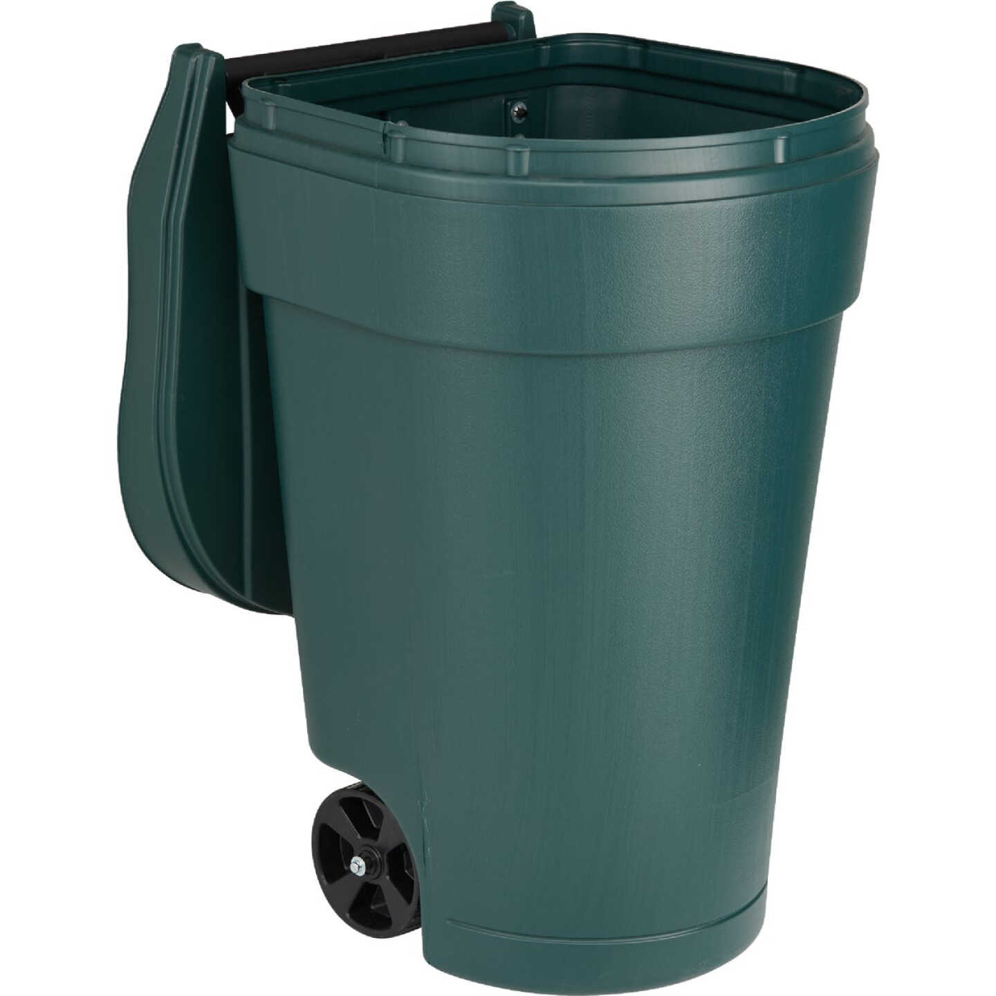 United Solutions 50 Gal. Green Plastic Wheeled Outdoor Trash Can with Lid Image 5