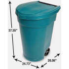 United Solutions 50 Gal. Green Plastic Wheeled Outdoor Trash Can with Lid Image 2