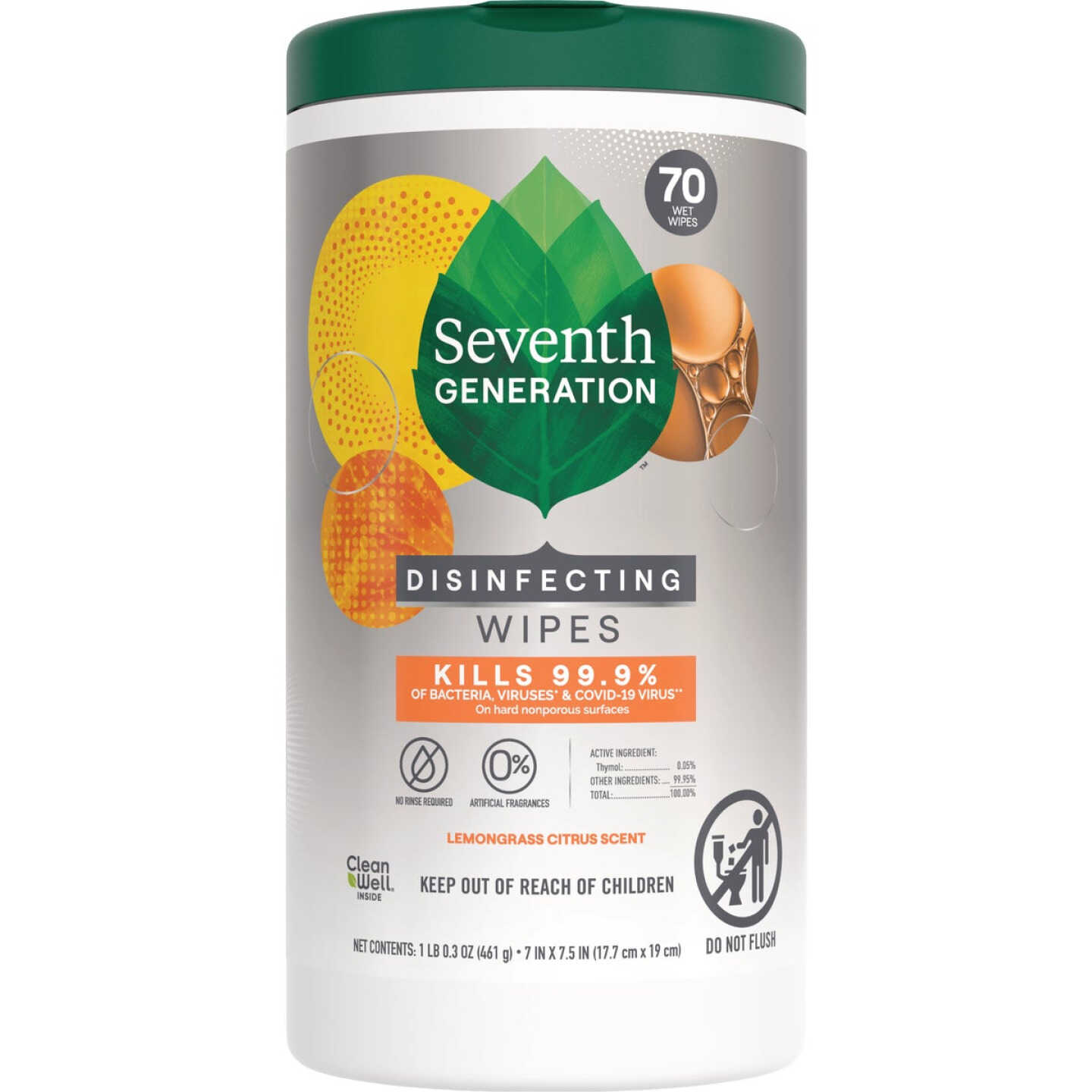 Seventh Generation Lemongrass Citrus Disinfecting Wipes (70-Count) Image 1