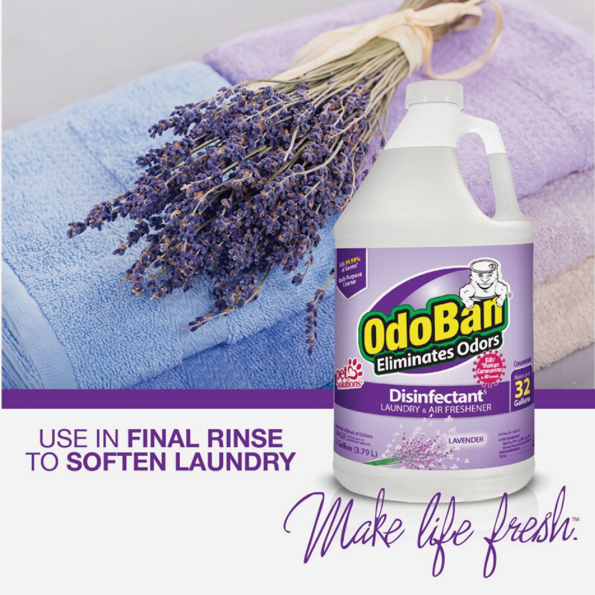 OdoBan 1 Gal. Lavender Washable Surface Sanitizer & Deodorizer Concentrate Image 2