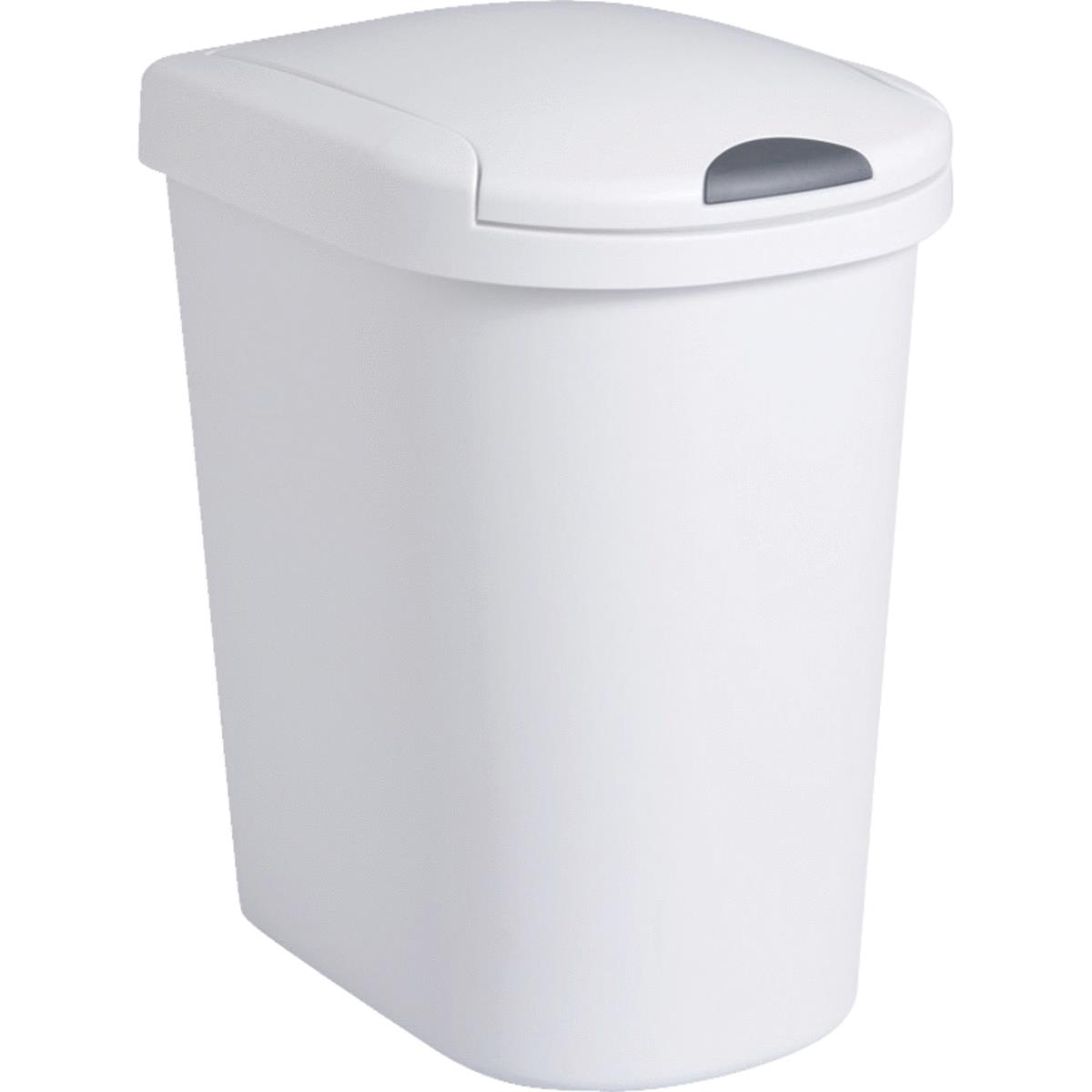 Sterilite 28 Qt. White Wastebasket With Lid Image 1