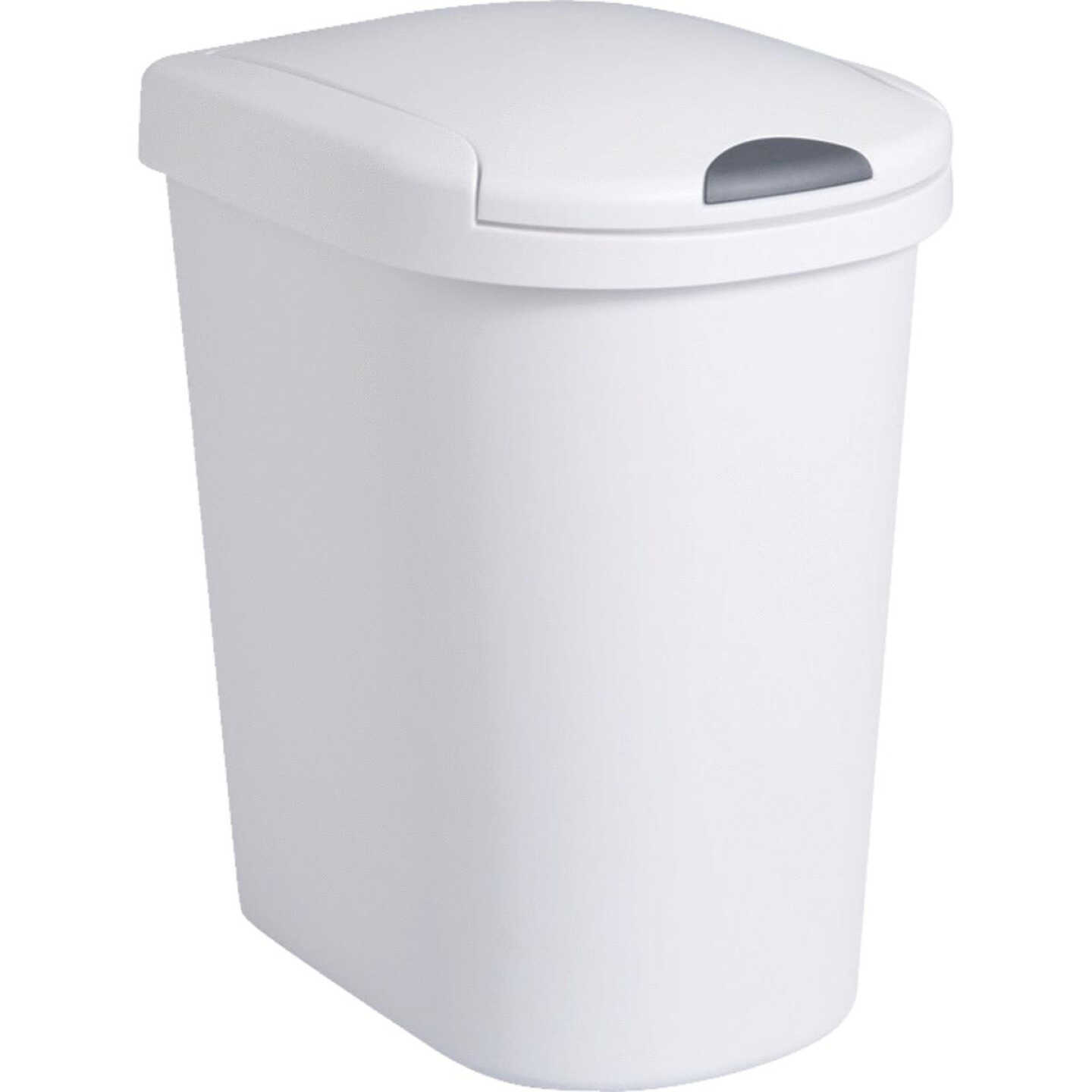 Sterilite 28 Qt. White Wastebasket With Lid Image 1