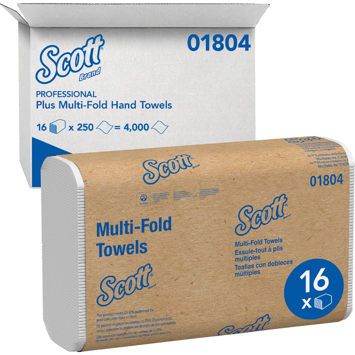 Scott Essential Multi-Fold White Hand Towel (16-Count) Image 3