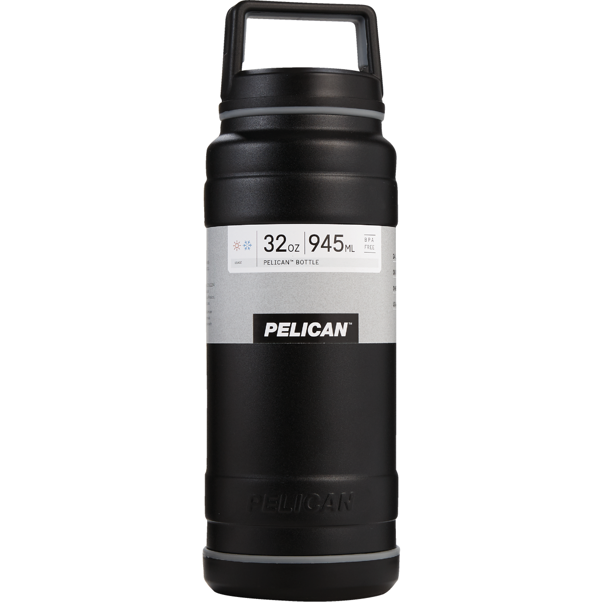 Pelican 32 Oz. Black Stainless Steel Travel Bottle