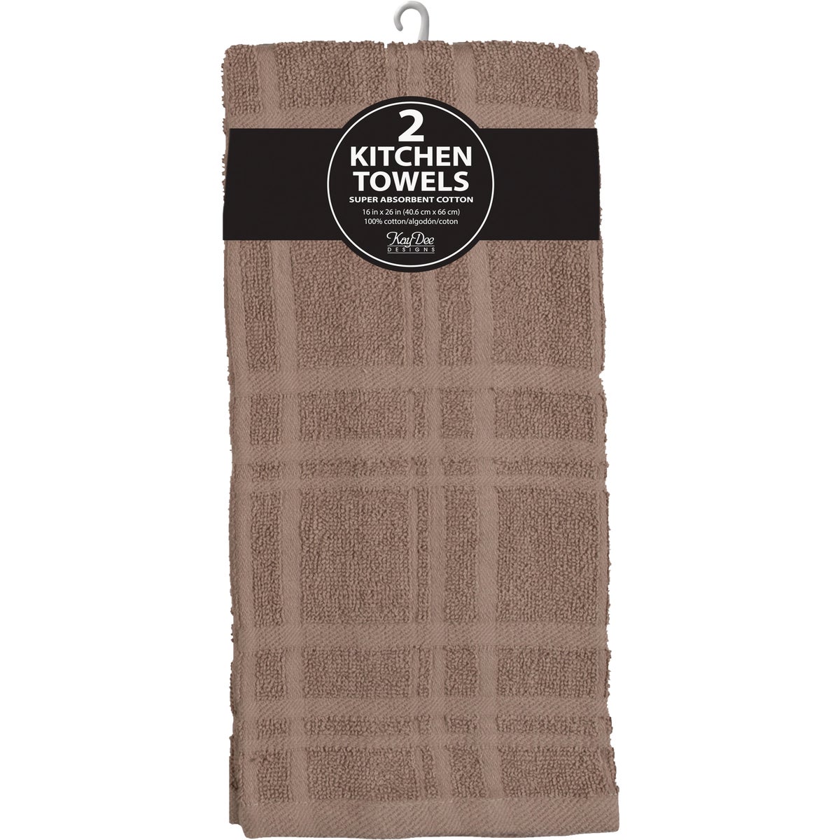 Kay Dee Designs Taupe Solid Terry Kitchen Towel (2-Pack) Image 2