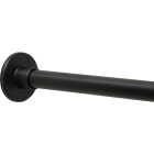 Zenna Home Straight 50 In. to 86 In. Rustproof Stainless Steel Adjustable Tension Shower Curtain Rod, Matte Black Image 1