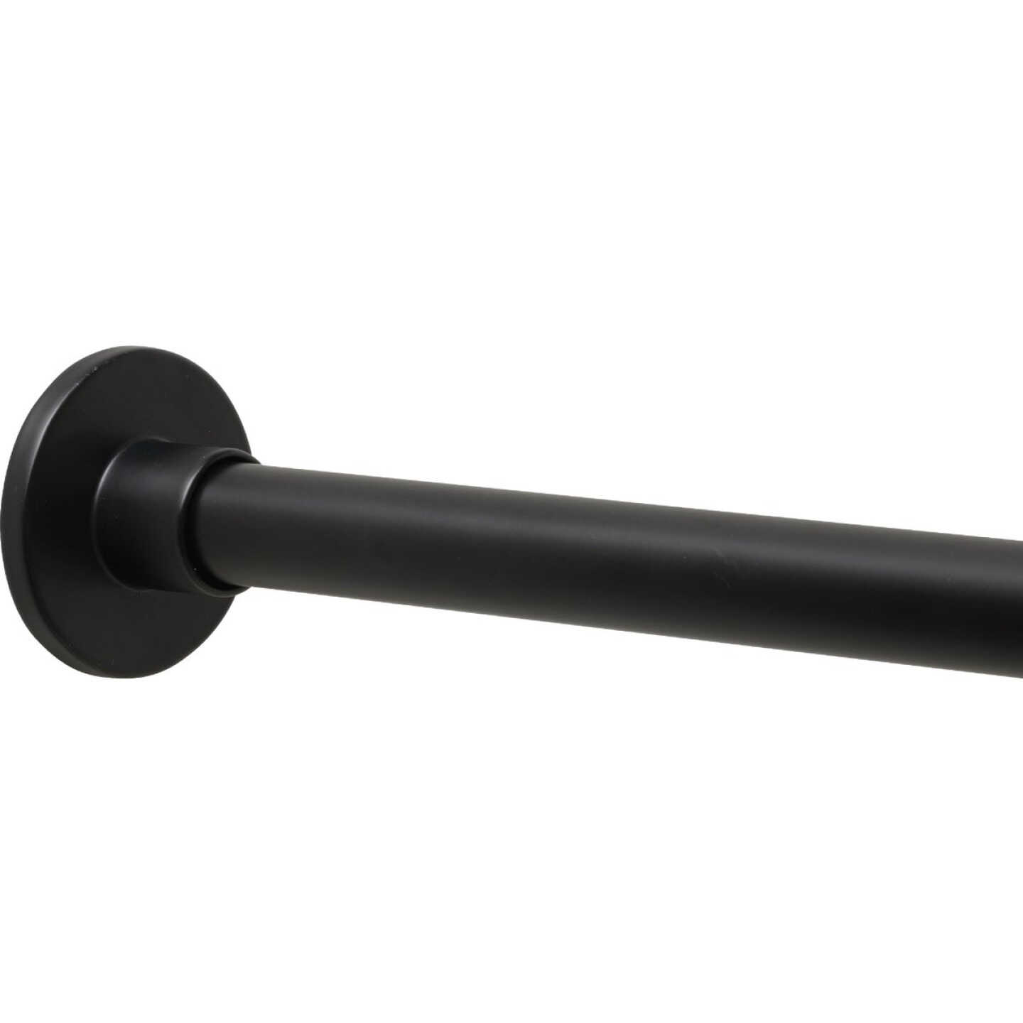Zenna Home Straight 50 In. to 86 In. Rustproof Stainless Steel Adjustable Tension Shower Curtain Rod, Matte Black Image 1