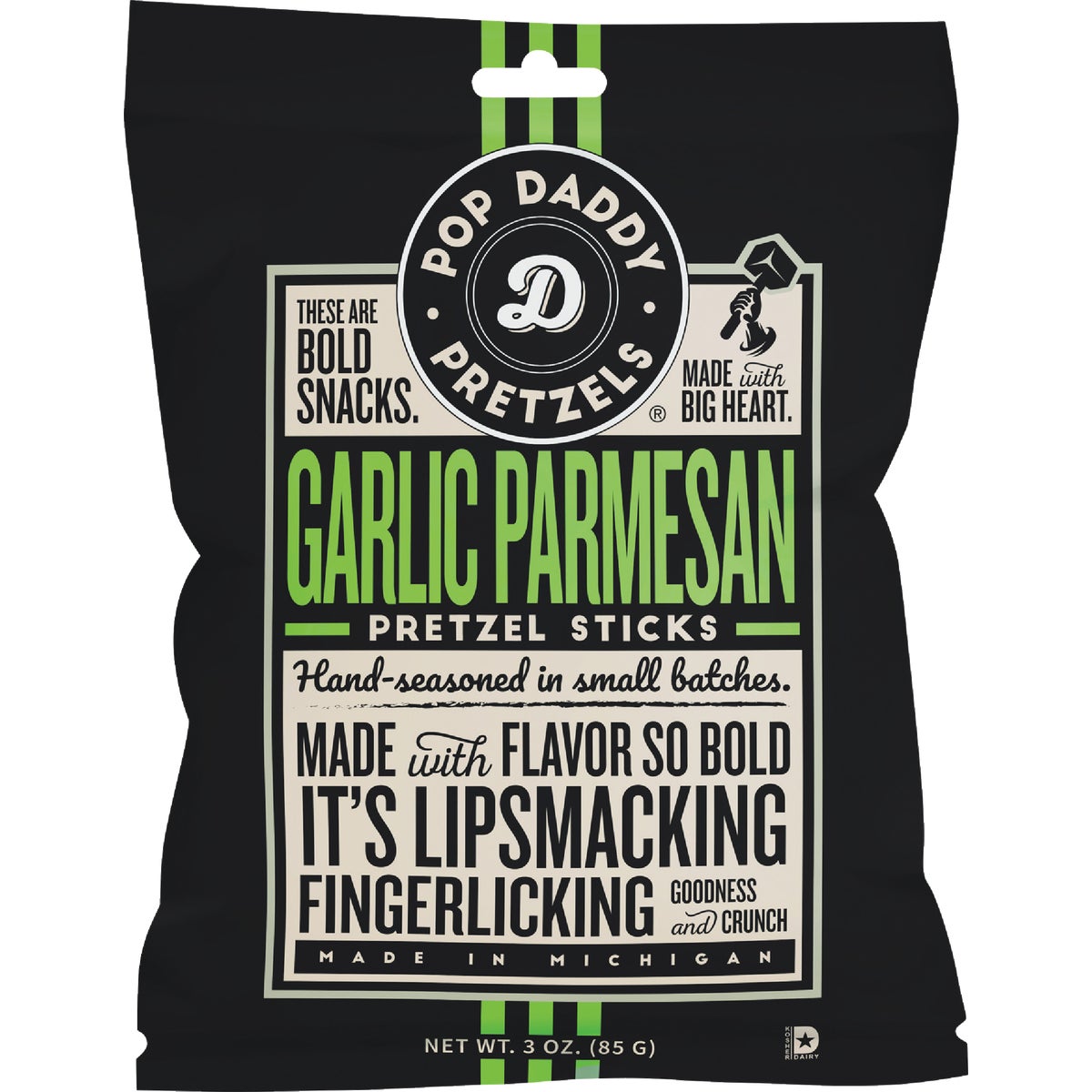 Pop Daddy 3 Oz. Garlic Parmesan Pretzel Sticks