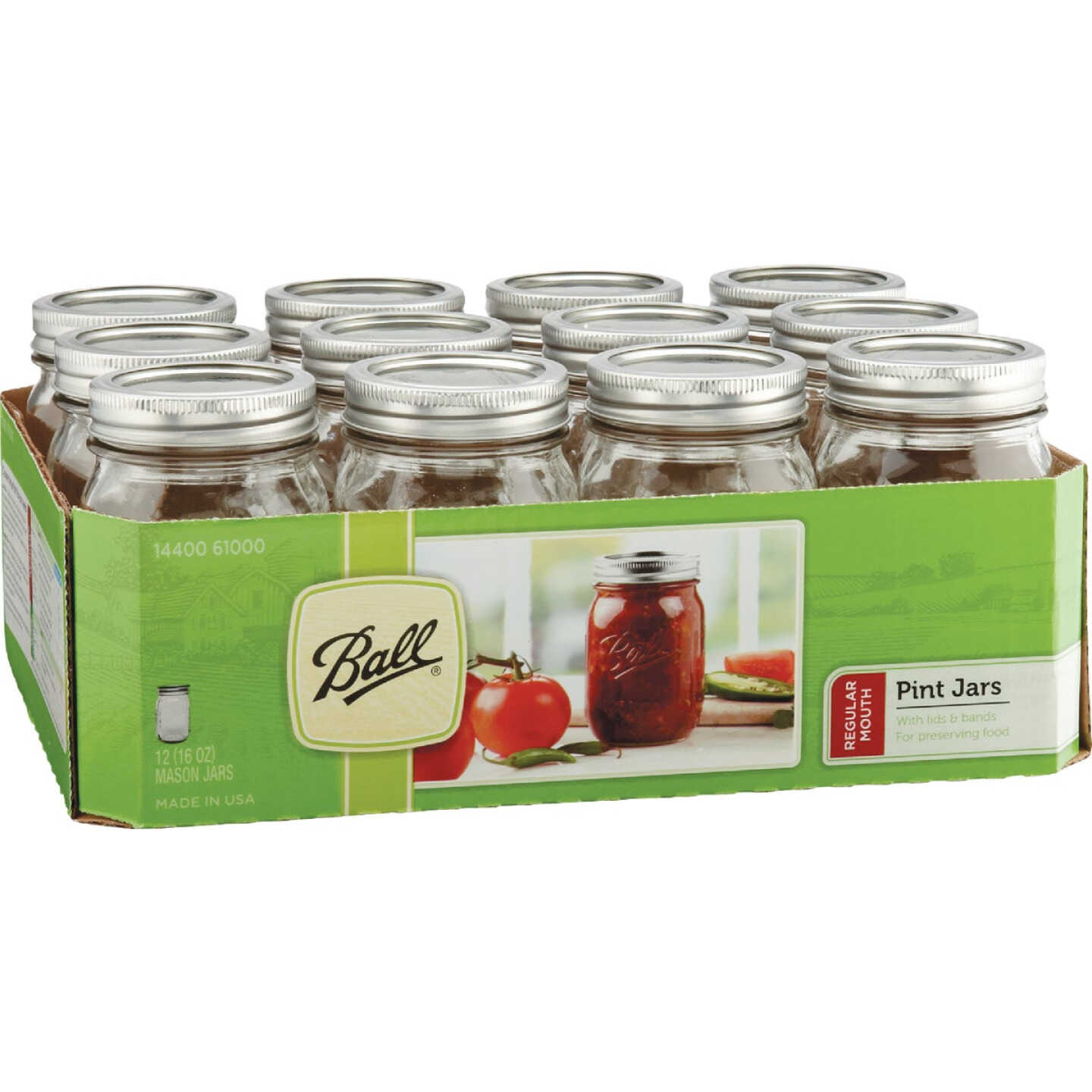 Ball 16 Oz. Regular Mouth Mason Jar (12-Count) Image 1