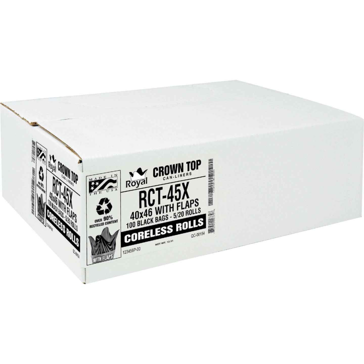 Aluf Plastics 45 Gal. Black Low Density Can Liner (100-Count) Image 1