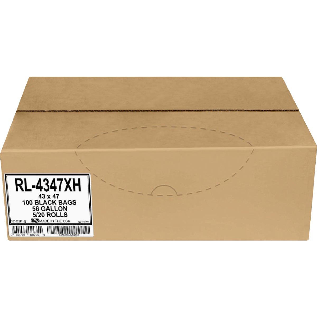 Aluf Plastics 56 Gal. 1.2 Mil. Black Low Density Can Liner (100-Count)