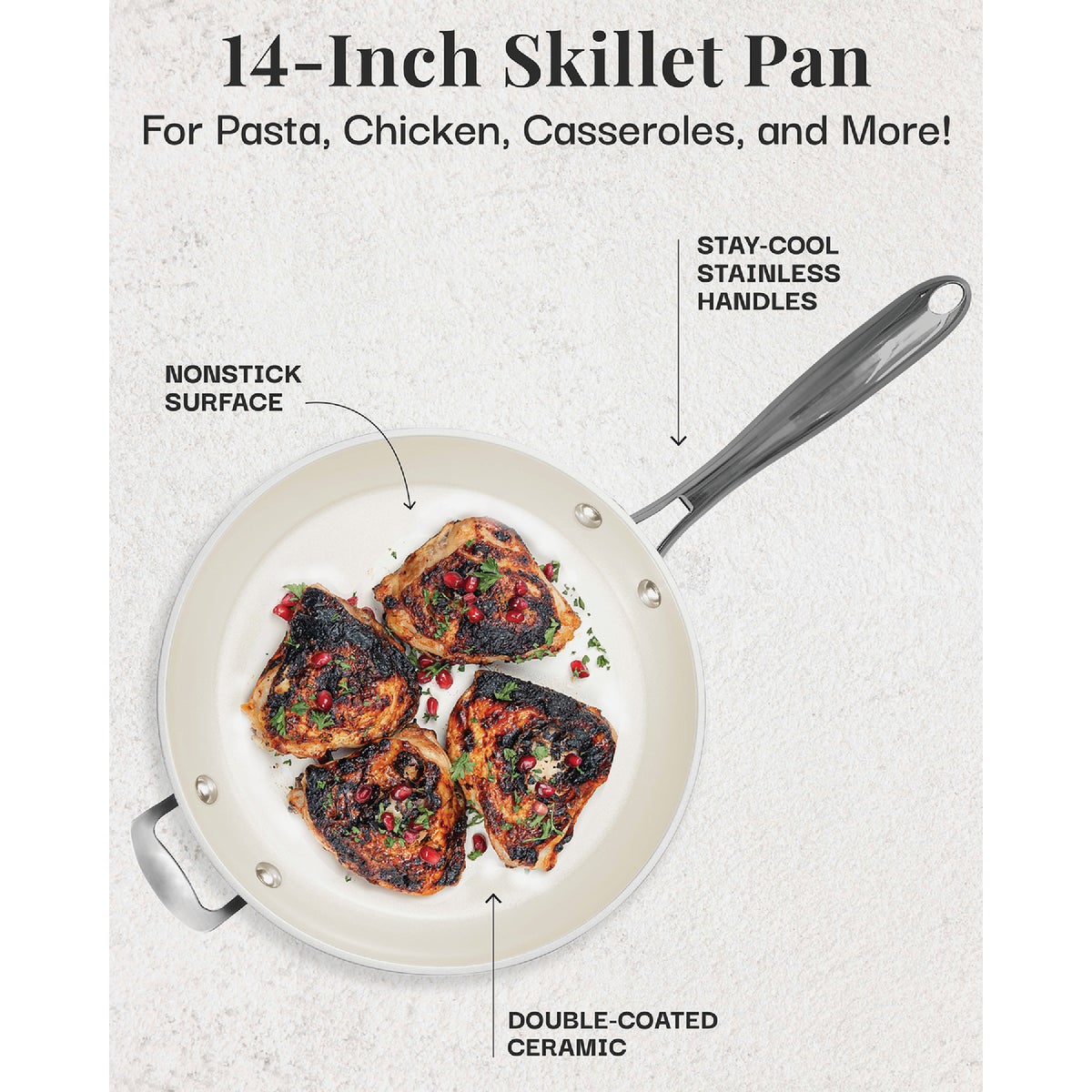 Gotham Steel Natural Collection 14 In. Fry Pan Image 2