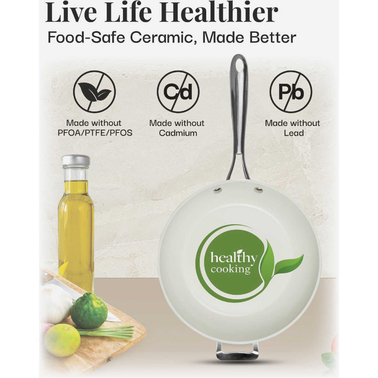 Gotham Steel Natural Collection 14 In. Fry Pan Image 3