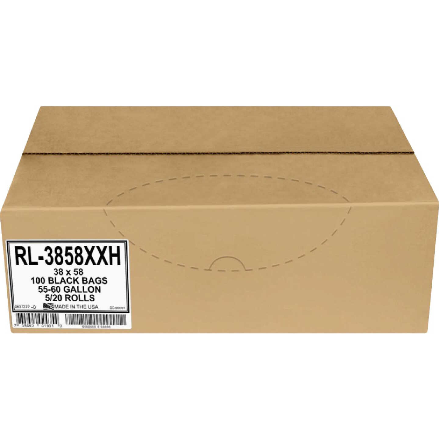 Aluf Plastics 60 Gal. 1.5 Mil. Black Low Density Can Liner (100-Count) Image 1