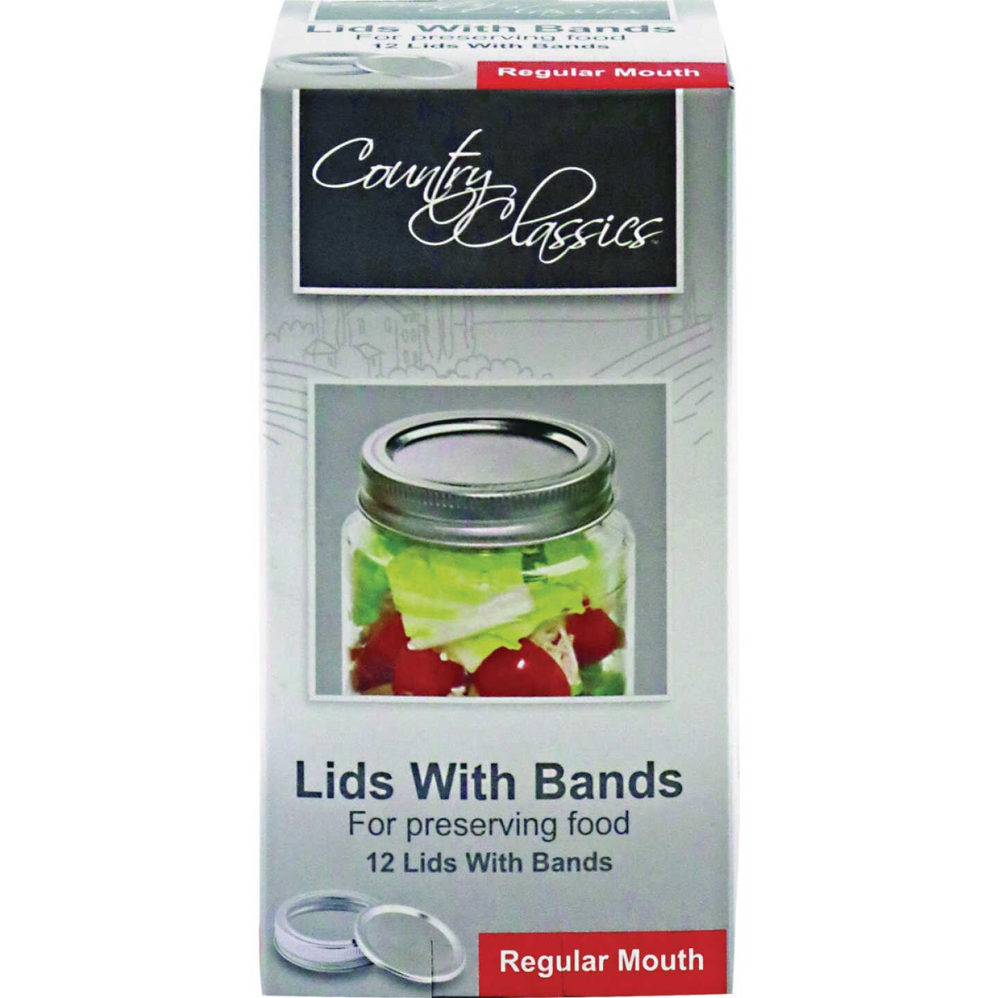 Country Classics Regular Mouth Canning Jar Lids & Bands (12-Count) Image 1