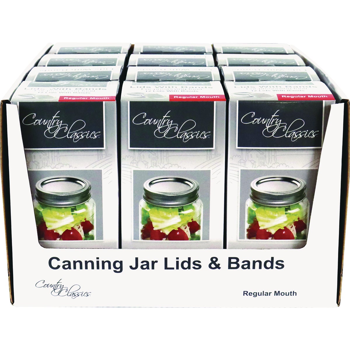 Country Classics Regular Mouth Canning Jar Lids & Bands (12-Count) Image 2