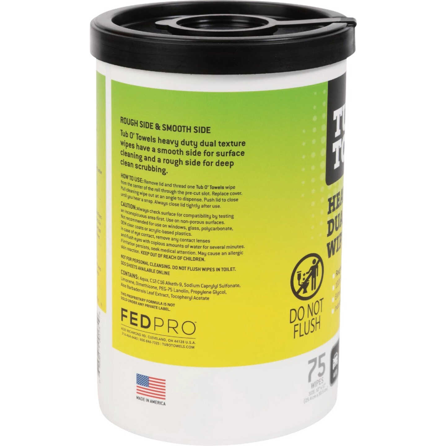 Tub O' Towels 10 In. x 12 In. Heavy Duty Dual Texture Wipes (75-Ct.) Image 6