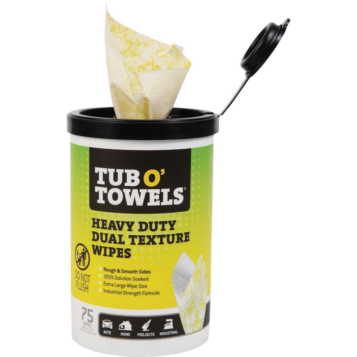 Tub O' Towels 10 In. x 12 In. Heavy Duty Dual Texture Wipes (75-Ct.) Image 7