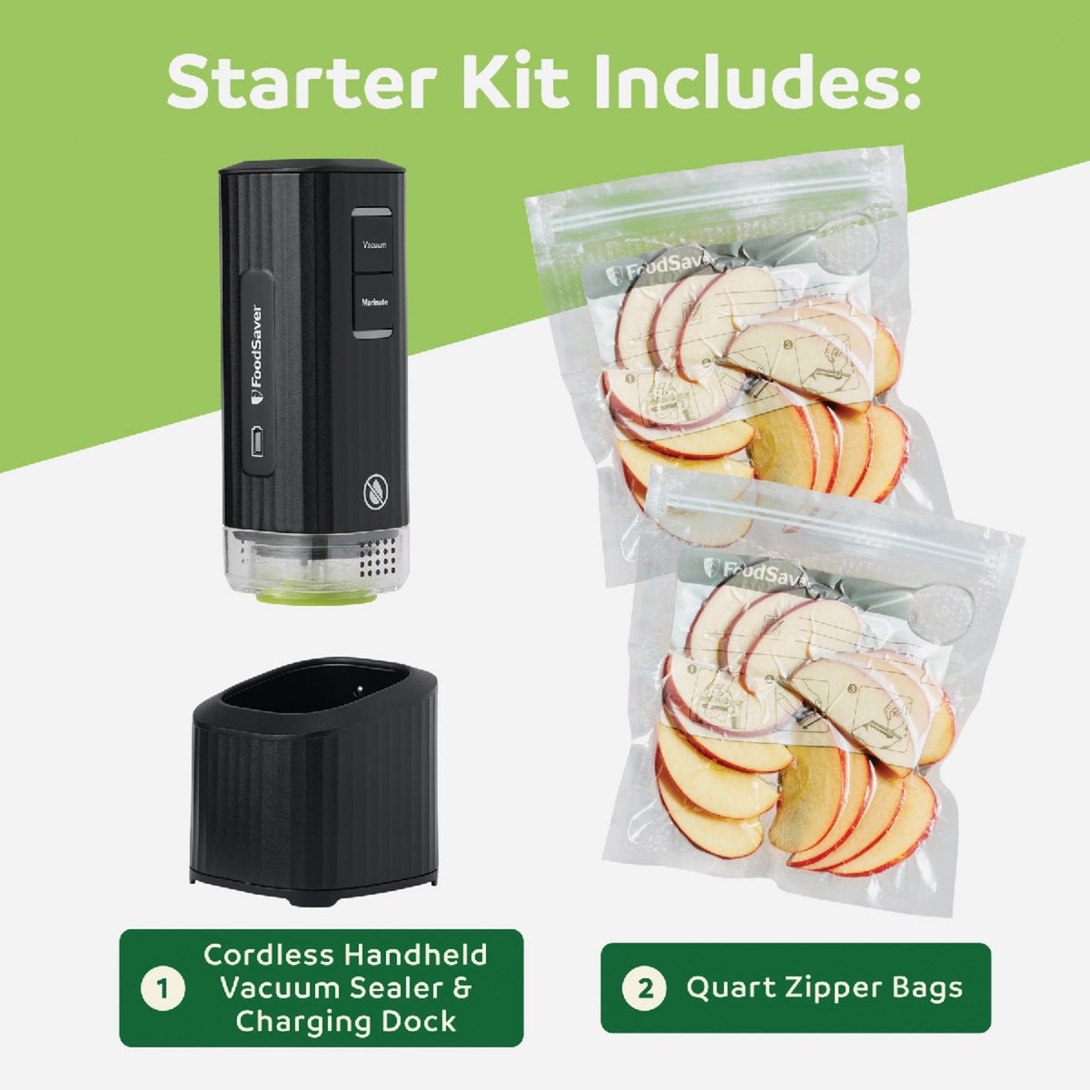 FoodSaver Mini Cordless Vacuum Sealer with Charging Dock, Black Image 5