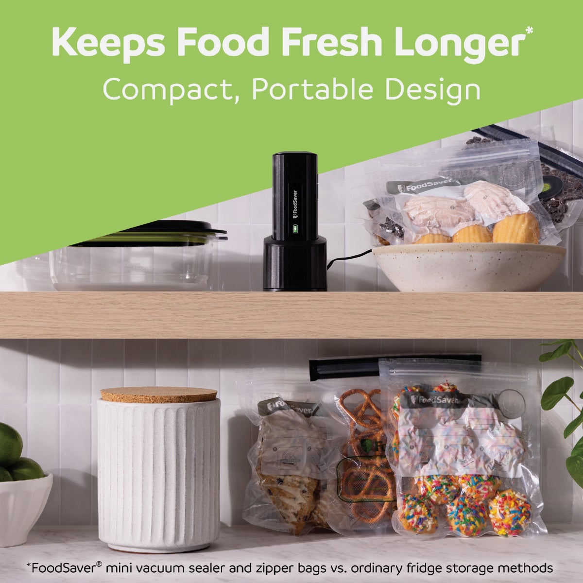 FoodSaver Mini Cordless Vacuum Sealer with Charging Dock, Black Image 4