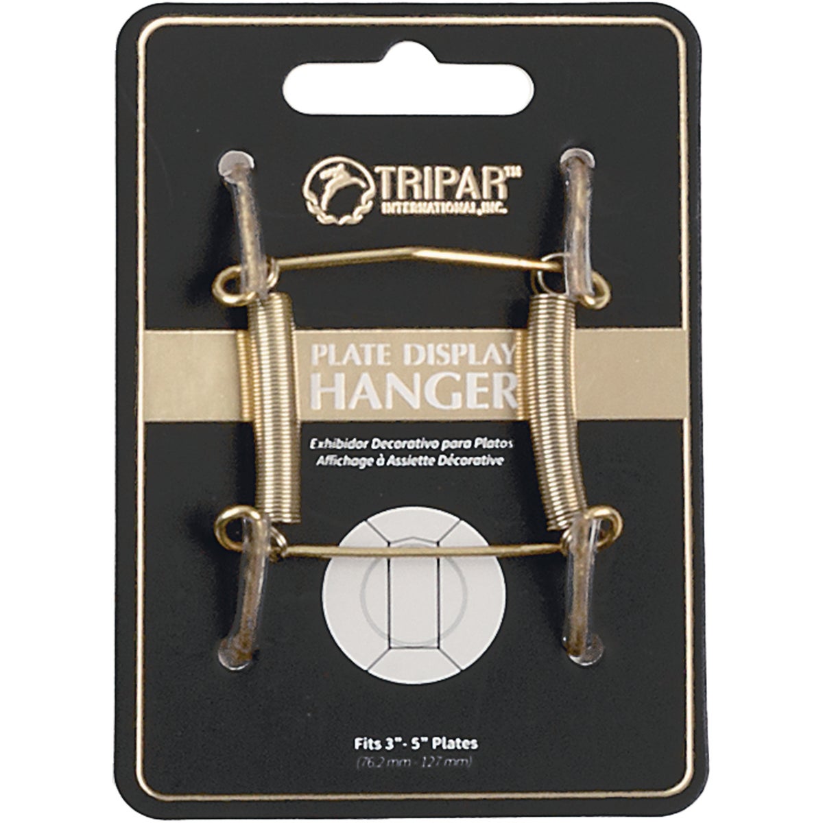 Tripar 3 In. to 5 In. Brass Wire Plate Hanger, 2 Lb. Weight Capacity