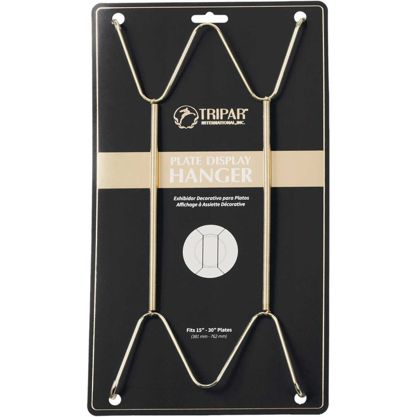 Tripar 19 In. to 24 In. Brass Wire Plate Hanger, 2 Lb. Weight Capacity Image 1