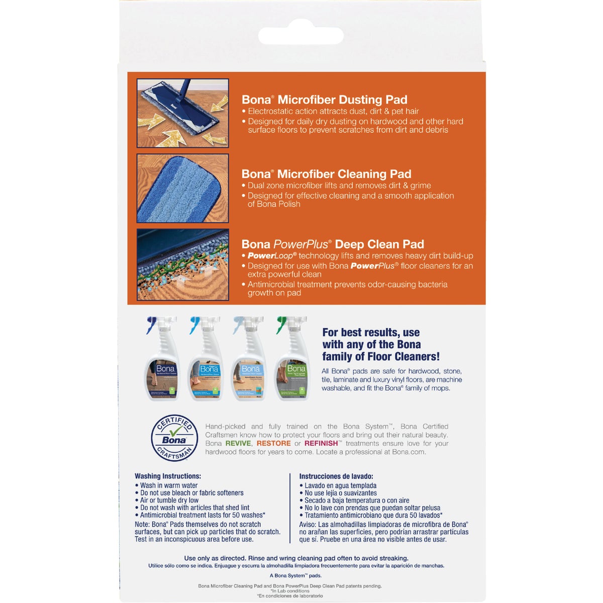 Bona 4 In. W. x 15 In. L. Microfiber Cleaning Pad Mop Refill with Dusting Pad (3-Count) Image 7