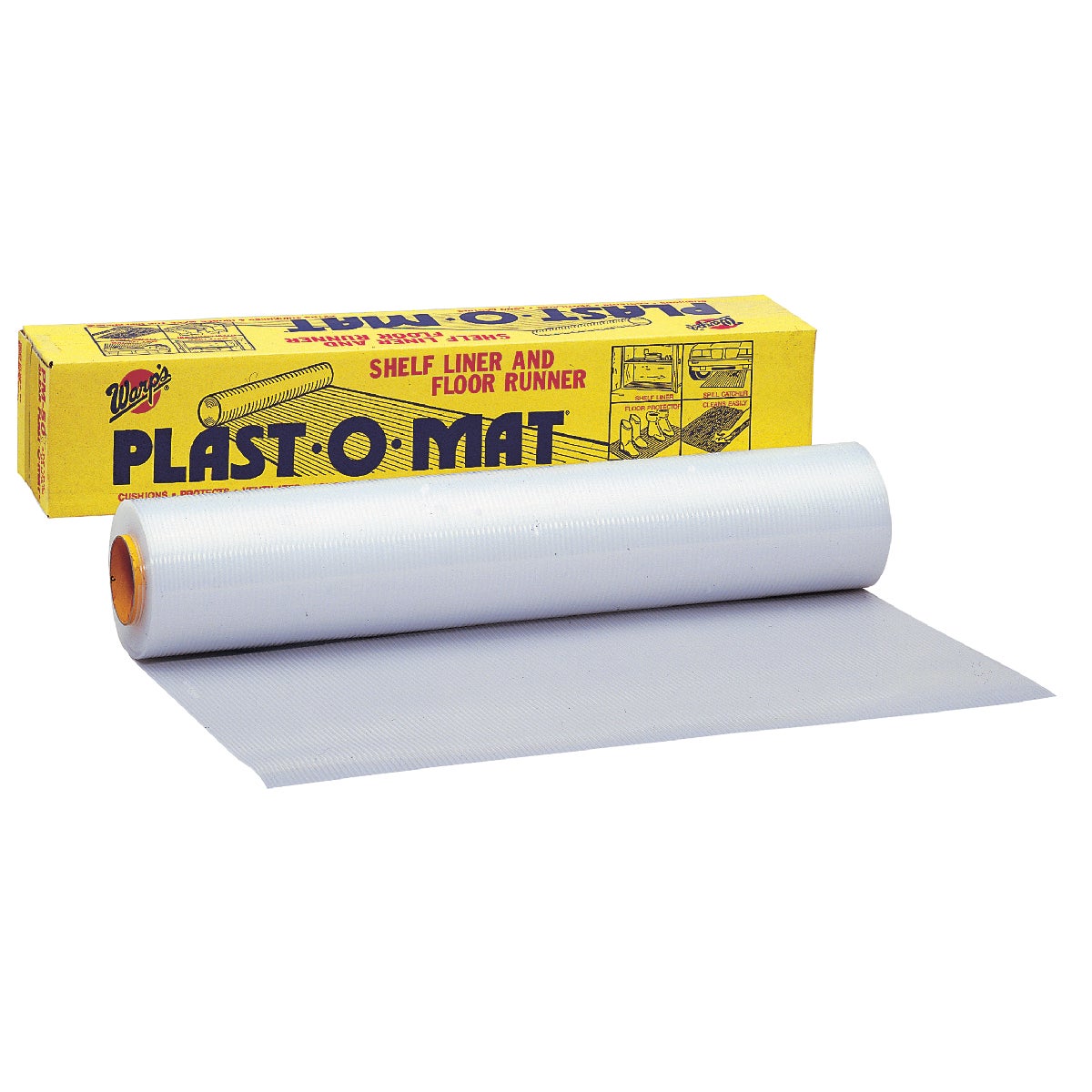 Warp's Plast-O-Mat 30 In. W x 50 Ft. L White Ribbed Floor Runner/Carpet Protector