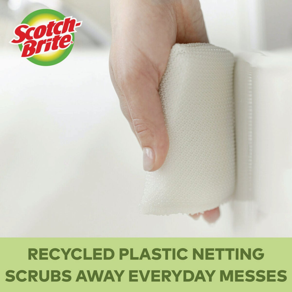 Scotch-Brite Greener Clean Non Scratch All Purpose Scrubbers, 2.6 In. x 4.1 In. x 0.7 In. Image 3