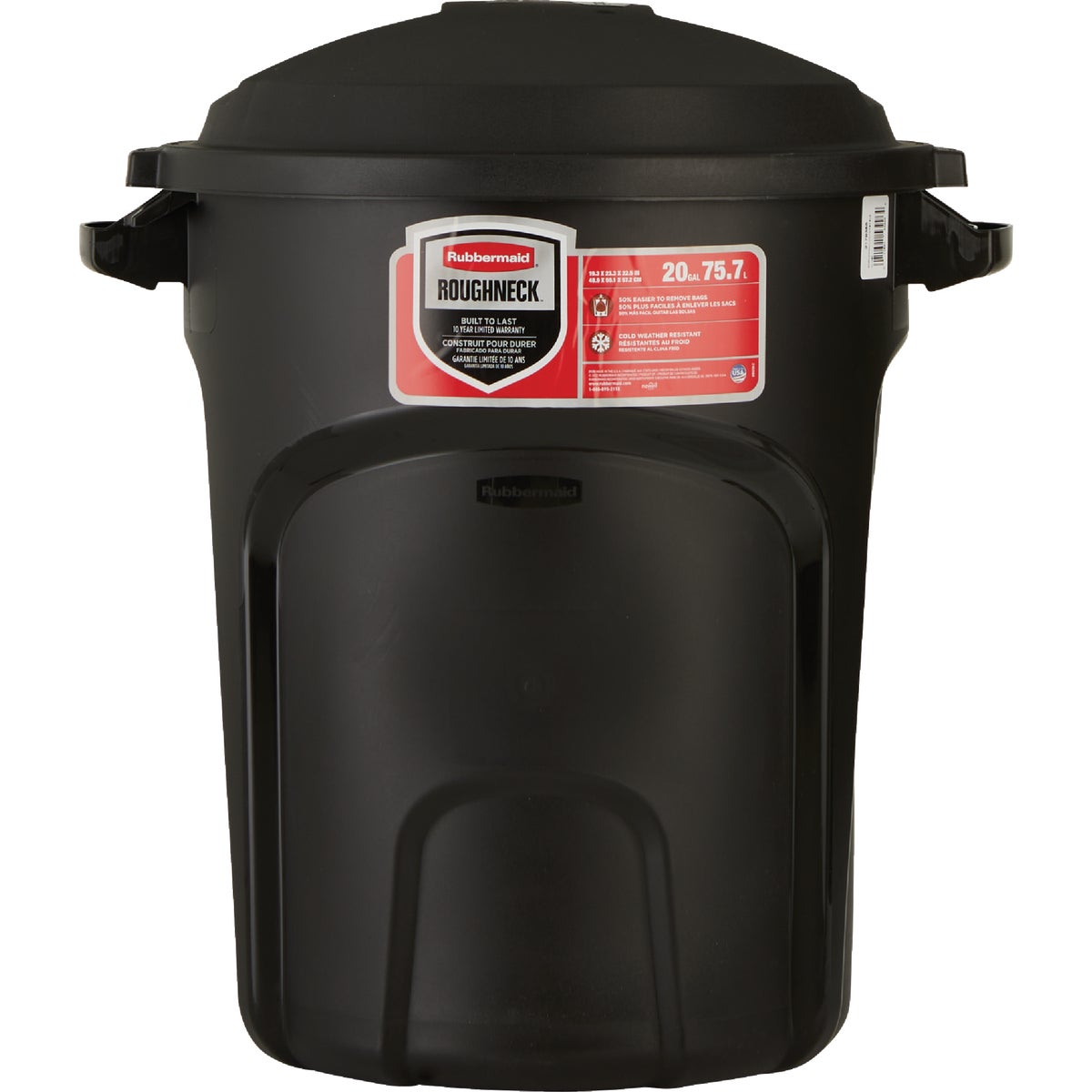 Rubbermaid Roughneck 20 Gal. Black NonWheeled Vented Trash Can with Lid Image 5