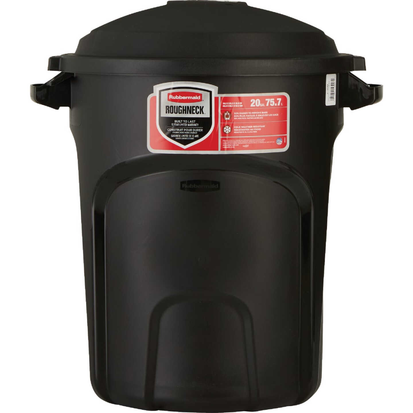 Rubbermaid Roughneck 20 Gal. Black NonWheeled Vented Trash Can with Lid Image 5