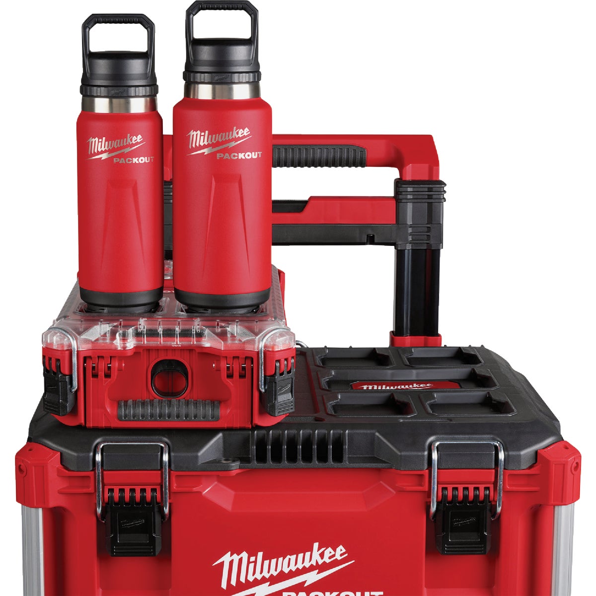 Milwaukee PACKOUT 24 Oz. Red Insulated Bottle with Chug Lid Image 2