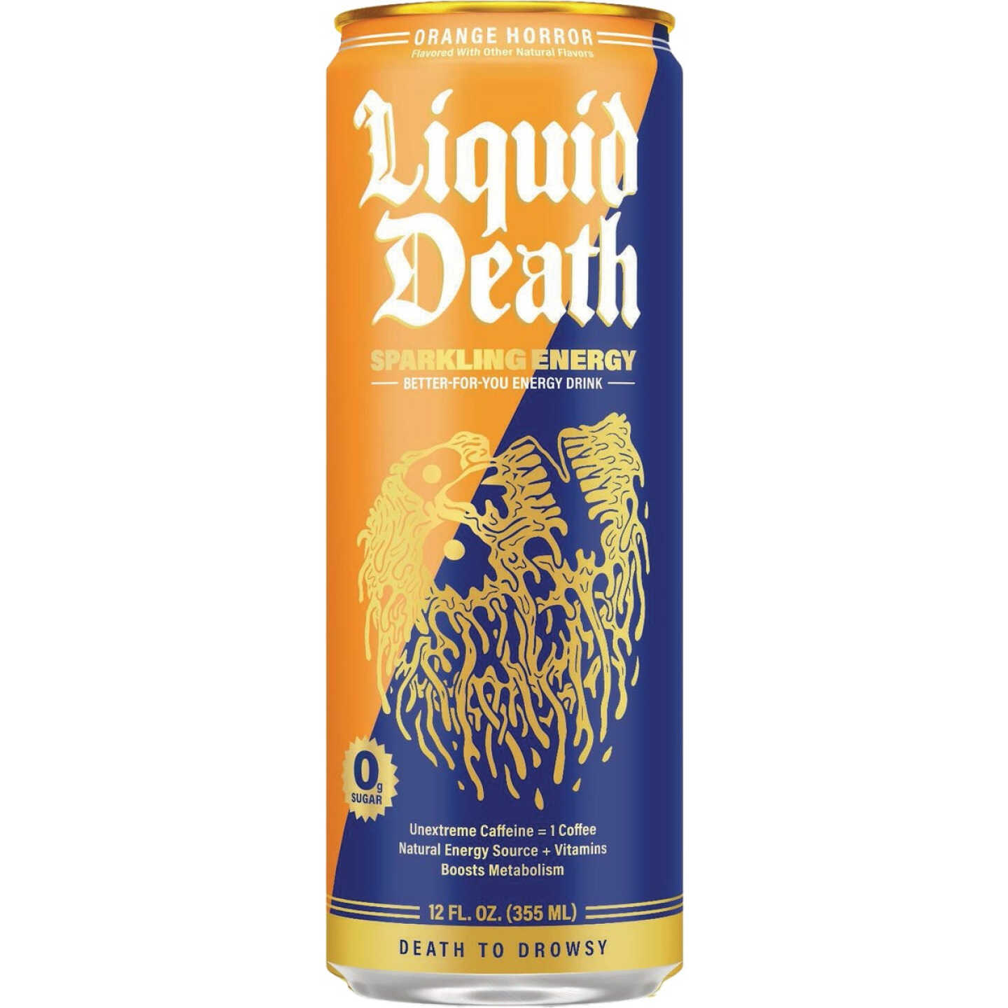 Liquid Death 12 Oz. Orange Horror Sparkling Energy Drink Image 1