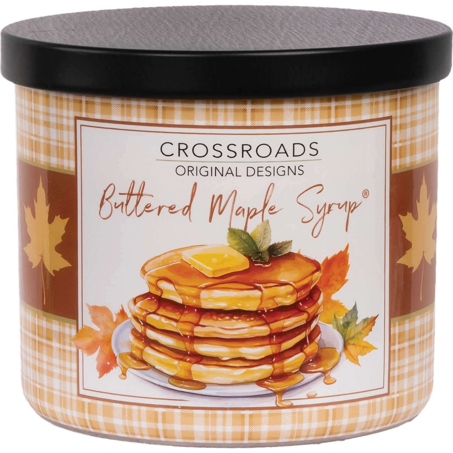 Crossroads Original Designs 15 Oz. Wrapped Jar Candle, Buttered Maple Syrup Image 1