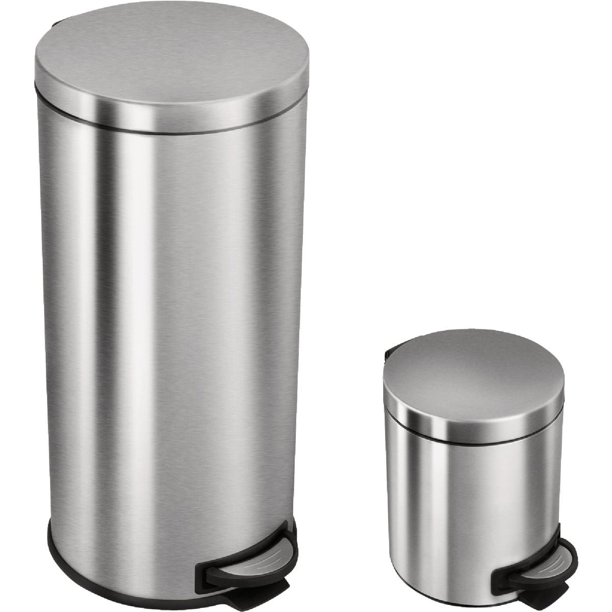 Ninestars 8 Gal. & 1.3 Gal. Stainless Steel Trash Cans (2-Count)