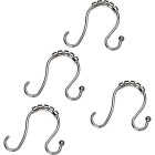 Zenna Home Rustproof Chrome Double Roller Shower Curtain Hooks (12-Count) Image 1