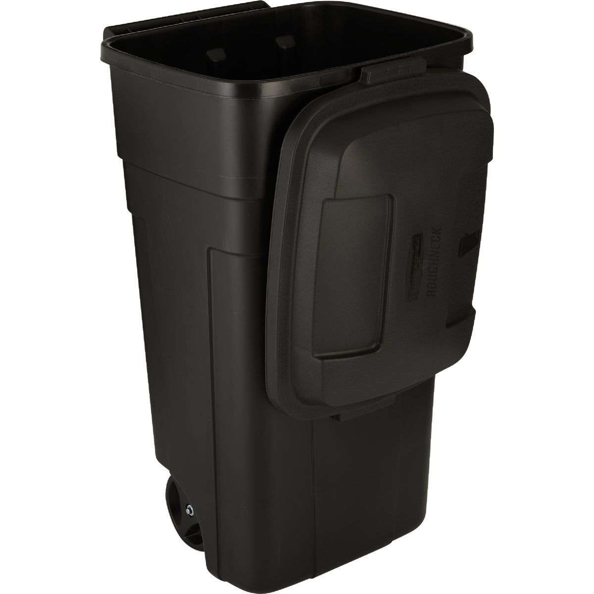 Rubbermaid Roughneck 34 Gal. Black Wheeled Trash Can with Lid Image 3