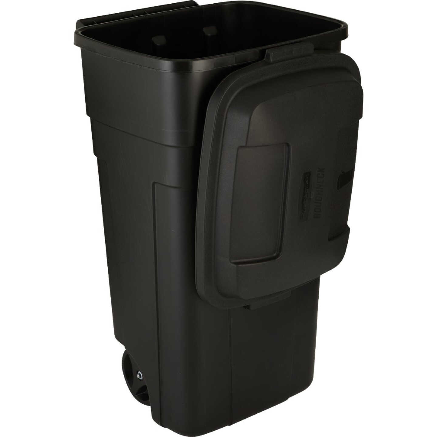 Rubbermaid Roughneck 34 Gal. Black Wheeled Trash Can with Lid Image 3