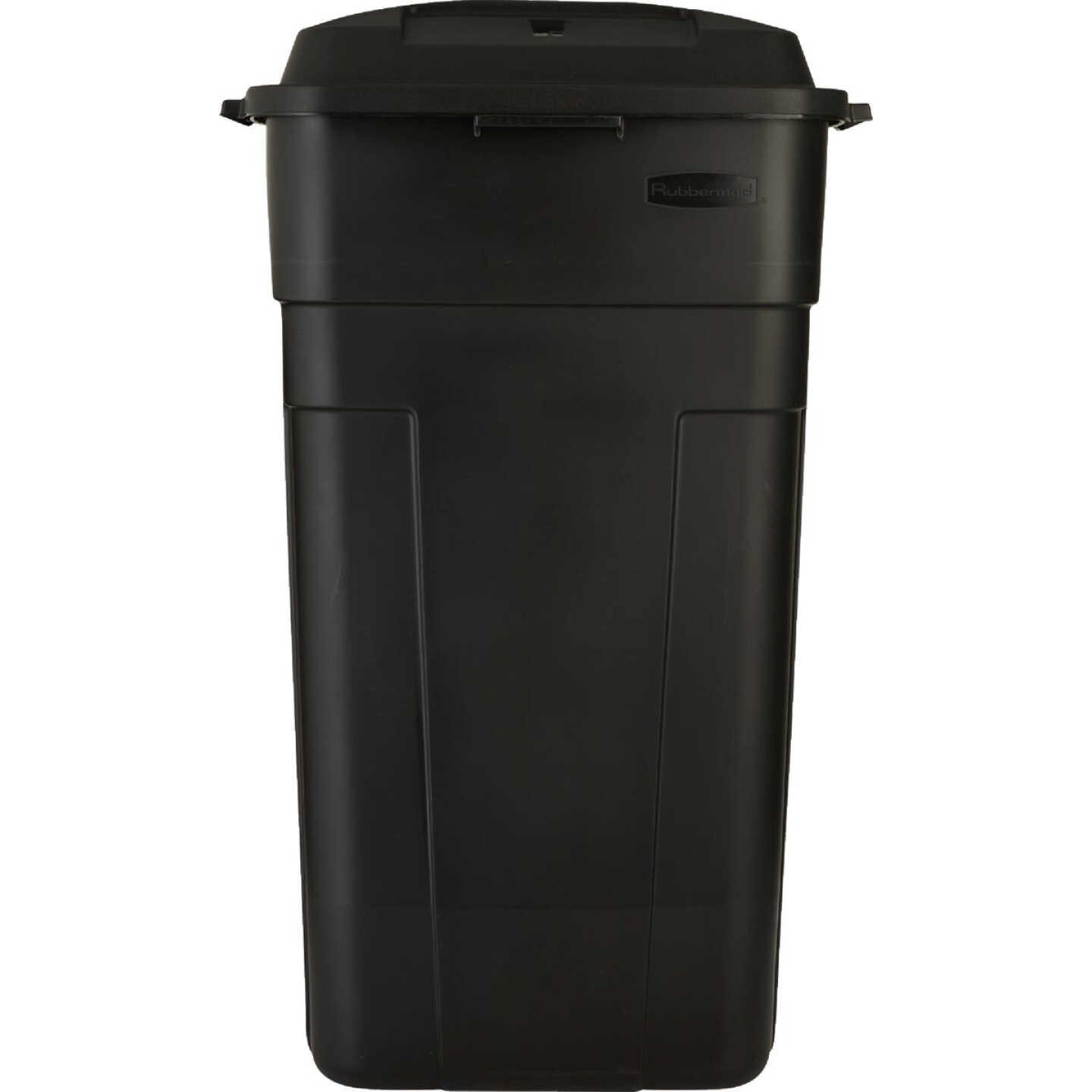 Rubbermaid Roughneck 34 Gal. Black Wheeled Trash Can with Lid Image 2