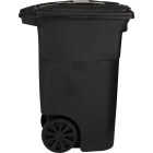 Toter 64 Gal. Black Outdoor Trash Can With Attached Lid and Wheels Image 3