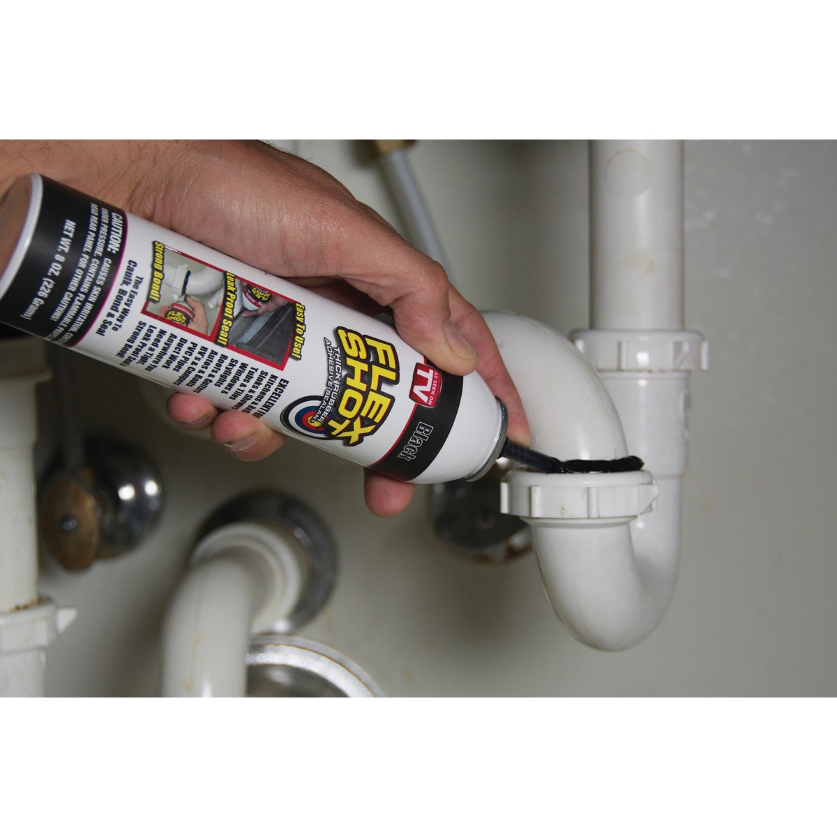 FLEX SHOT 8 Oz. Adhesive Rubber Sealant, Black Image 2