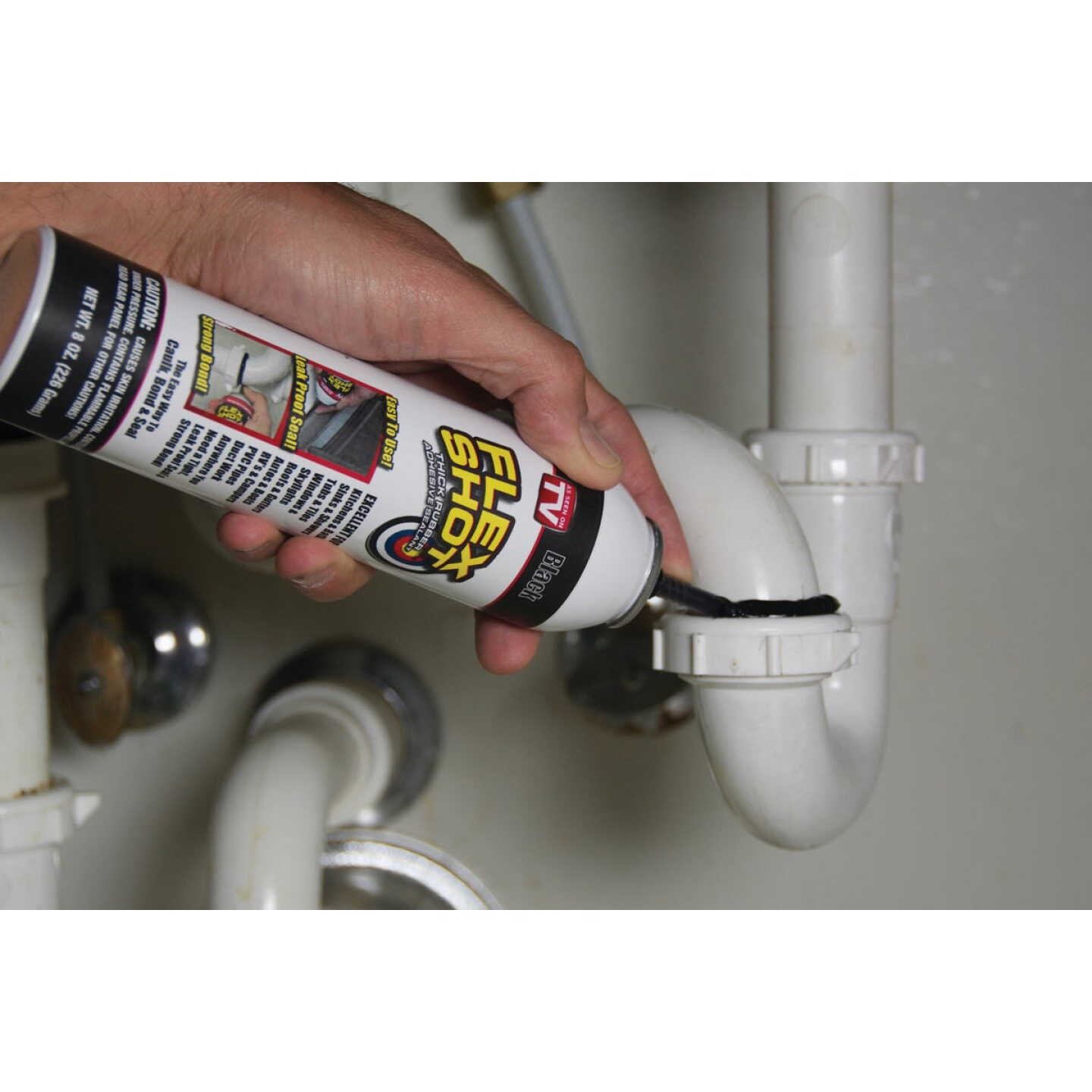 FLEX SHOT 8 Oz. Adhesive Rubber Sealant, Black Image 2
