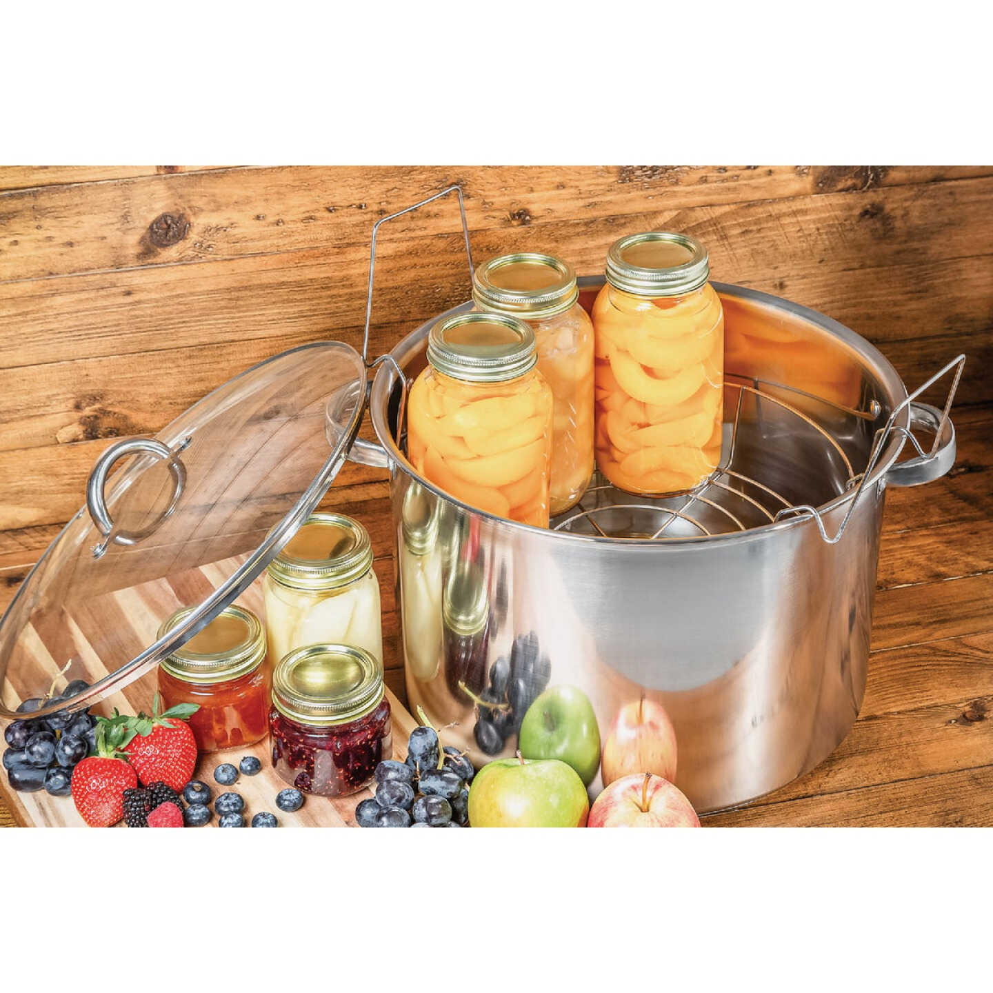 McSunley 21.5 Qt. Prep-n-Cook Stainless Steel Canner with Jar Rack Image 3