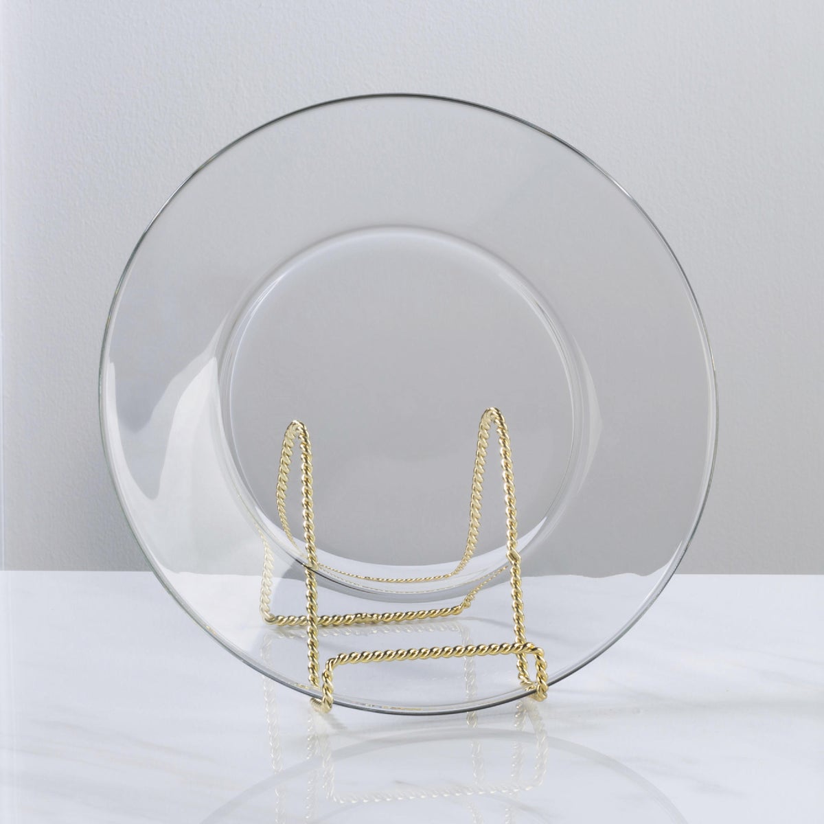 Tripar 4 In. Brass Twisted Wire Plate Stand Image 2