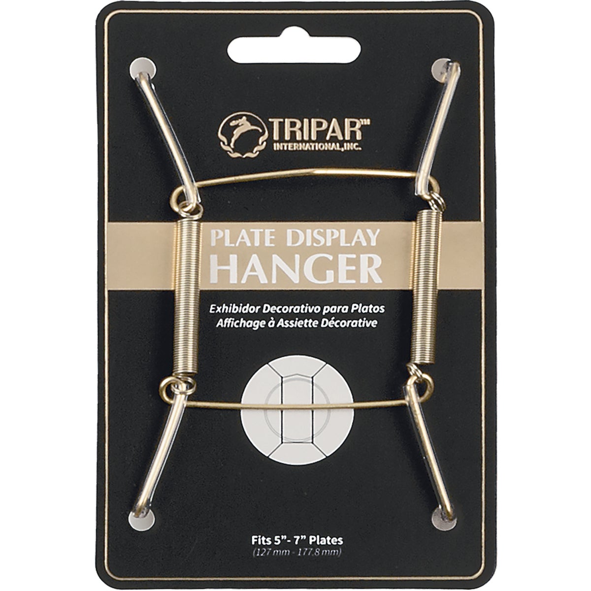 Tripar 5 In. to 7 In. Brass Wire Plate Hanger, 2 Lb. Weight Capacity
