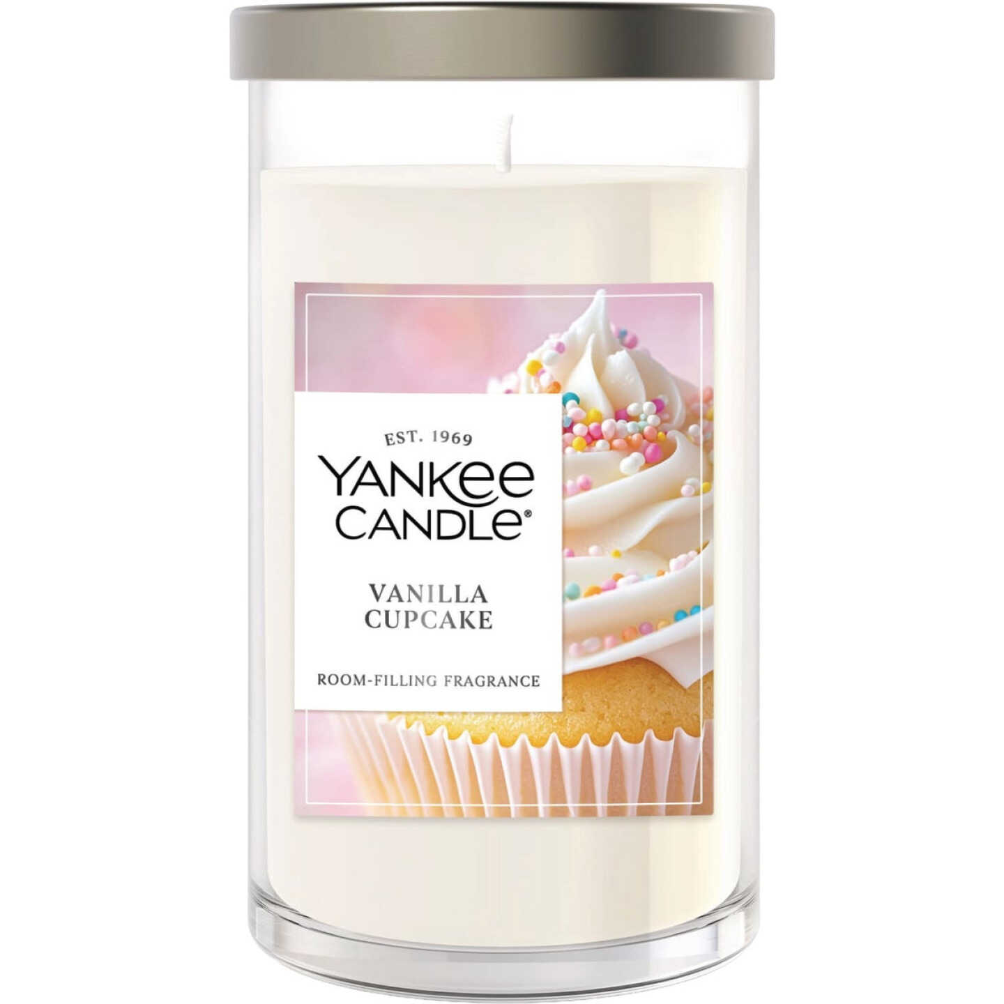 Yankee Candle 14-1/4 Oz. Vanilla Cupcake Medium Pillar Candle Image 1