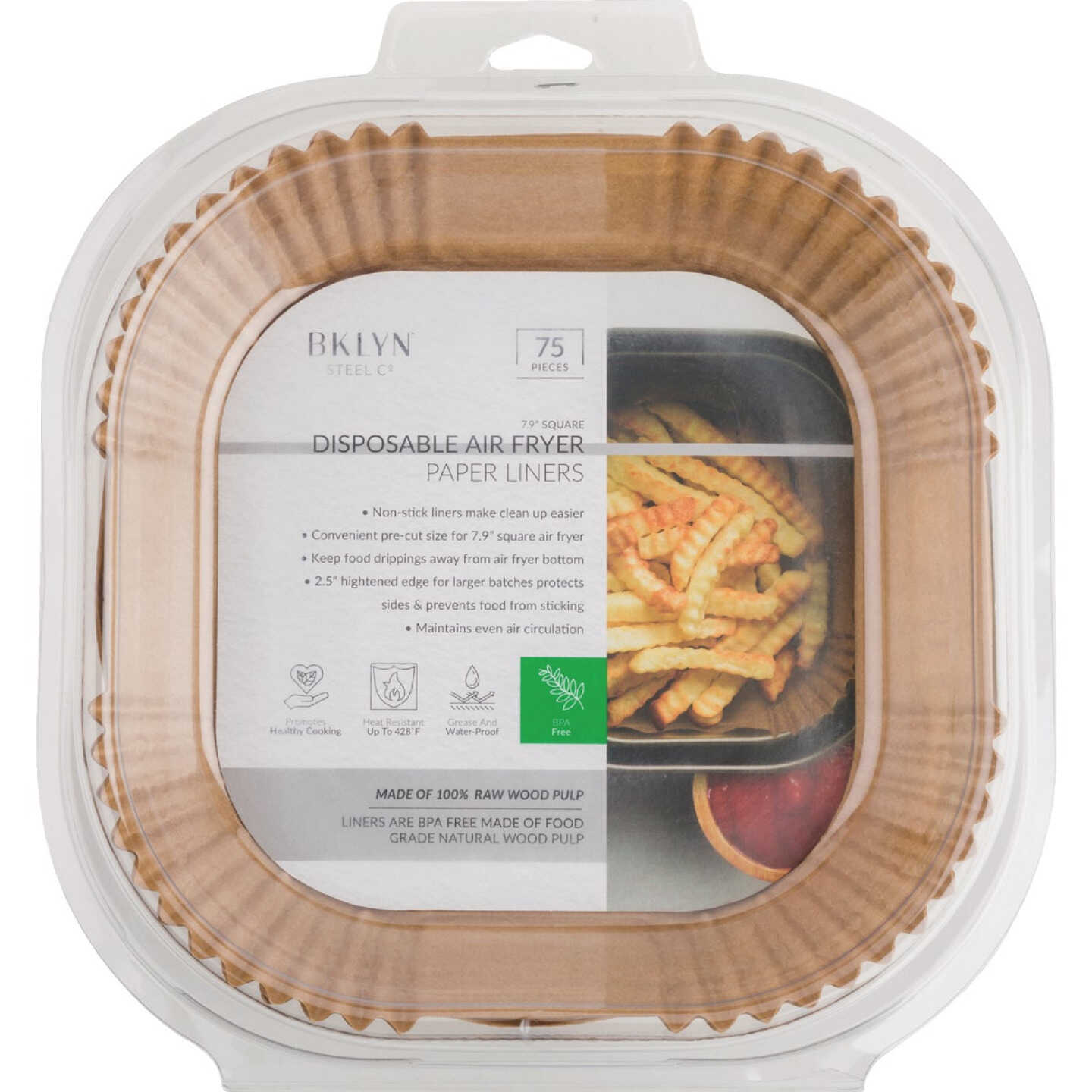 Core Home 7.9 In. Square Air Fryer Liners (75-Count) Image 3