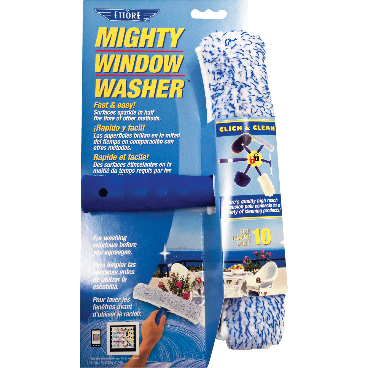 Ettore Mighty Window Washer 10 In. Plastic Window Washer Image 2